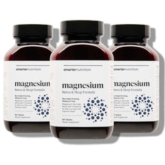 Smarter Nutrition Smarter Magnesium Complex bottle on shelf for daily sleep support