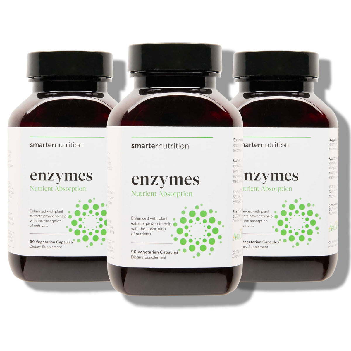 SMARTERNUTRITION vegan digestive enzymes bottle front for everyday digestion support