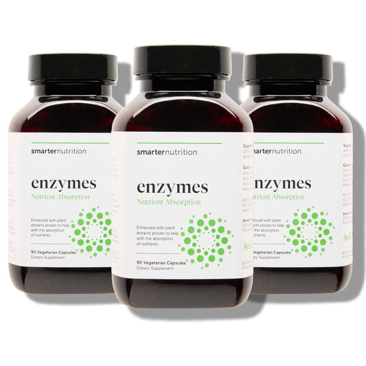 SMARTERNUTRITION vegan digestive enzymes bottle front for everyday digestion support