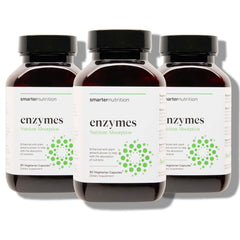 SMARTERNUTRITION vegan digestive enzymes bottle front for everyday digestion support