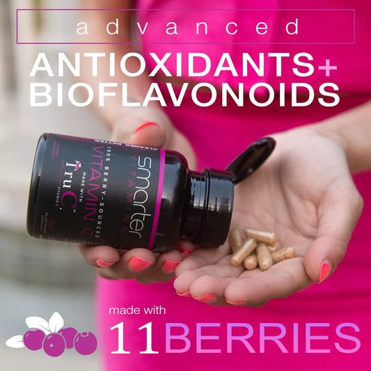 SmarterVitamins 11-berry tru-c blend closeup: natural antioxidant synergy from acai, acerola, amla and more.