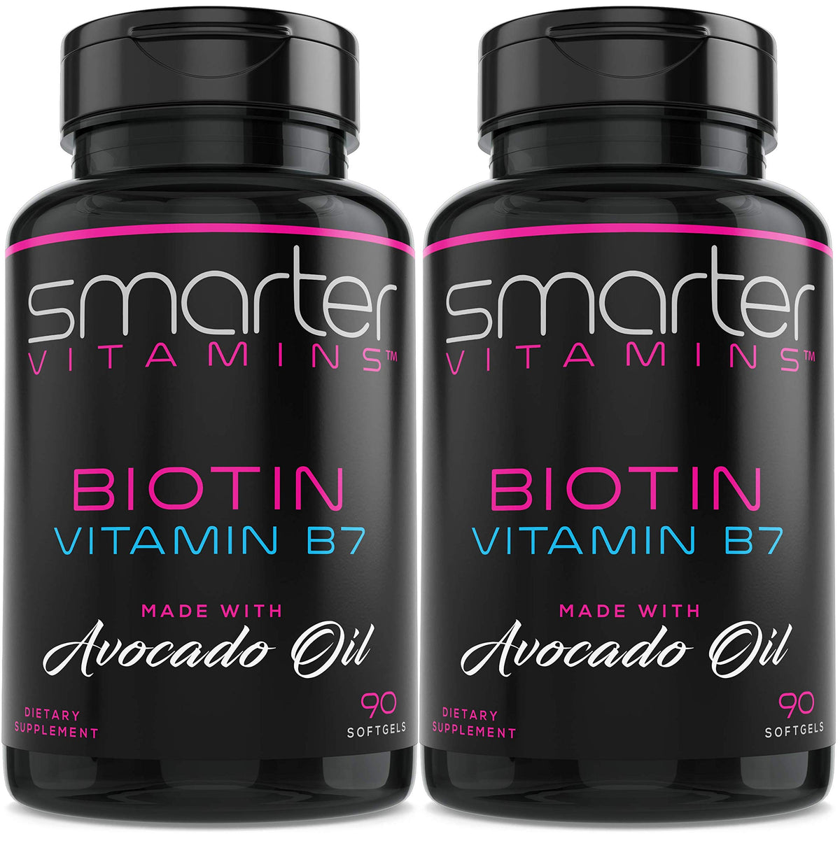 SmarterVitamins Biotin Avocado Oil Softgels 180-count bottle for daily beauty