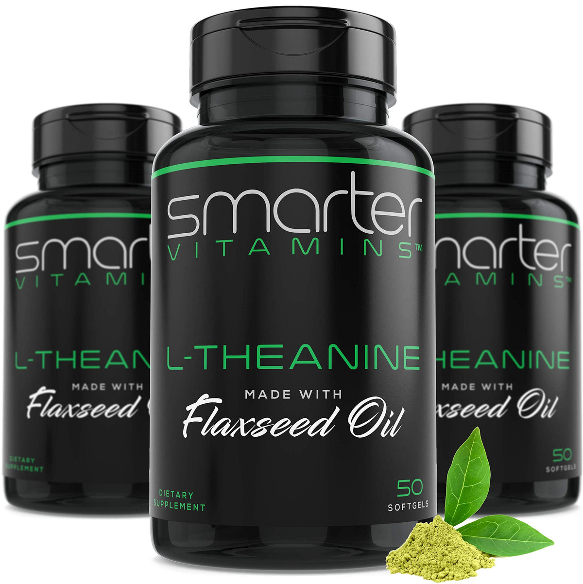SmarterVitamins L-Theanine 250mg bottle for calm focus during busy days.
