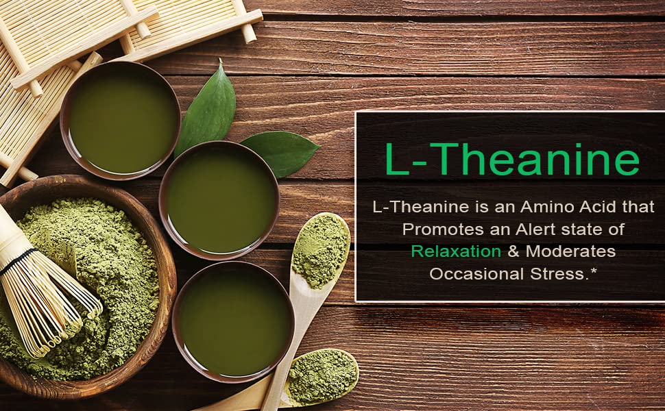 SmarterVitamins L-Theanine softgel being poured from bottle for daily use.