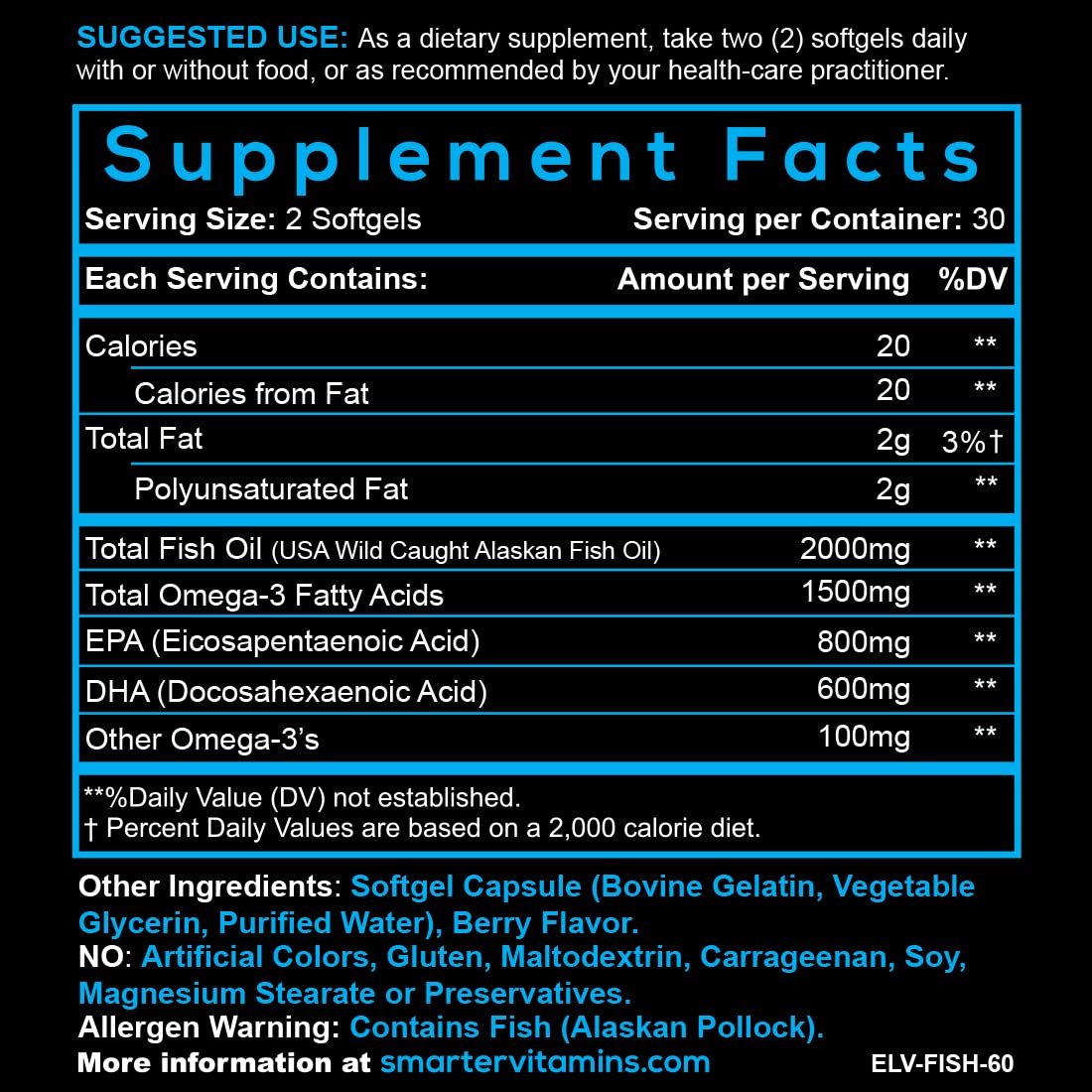 SmarterVitamins Omega-3 softgels designed for focus and balanced days.