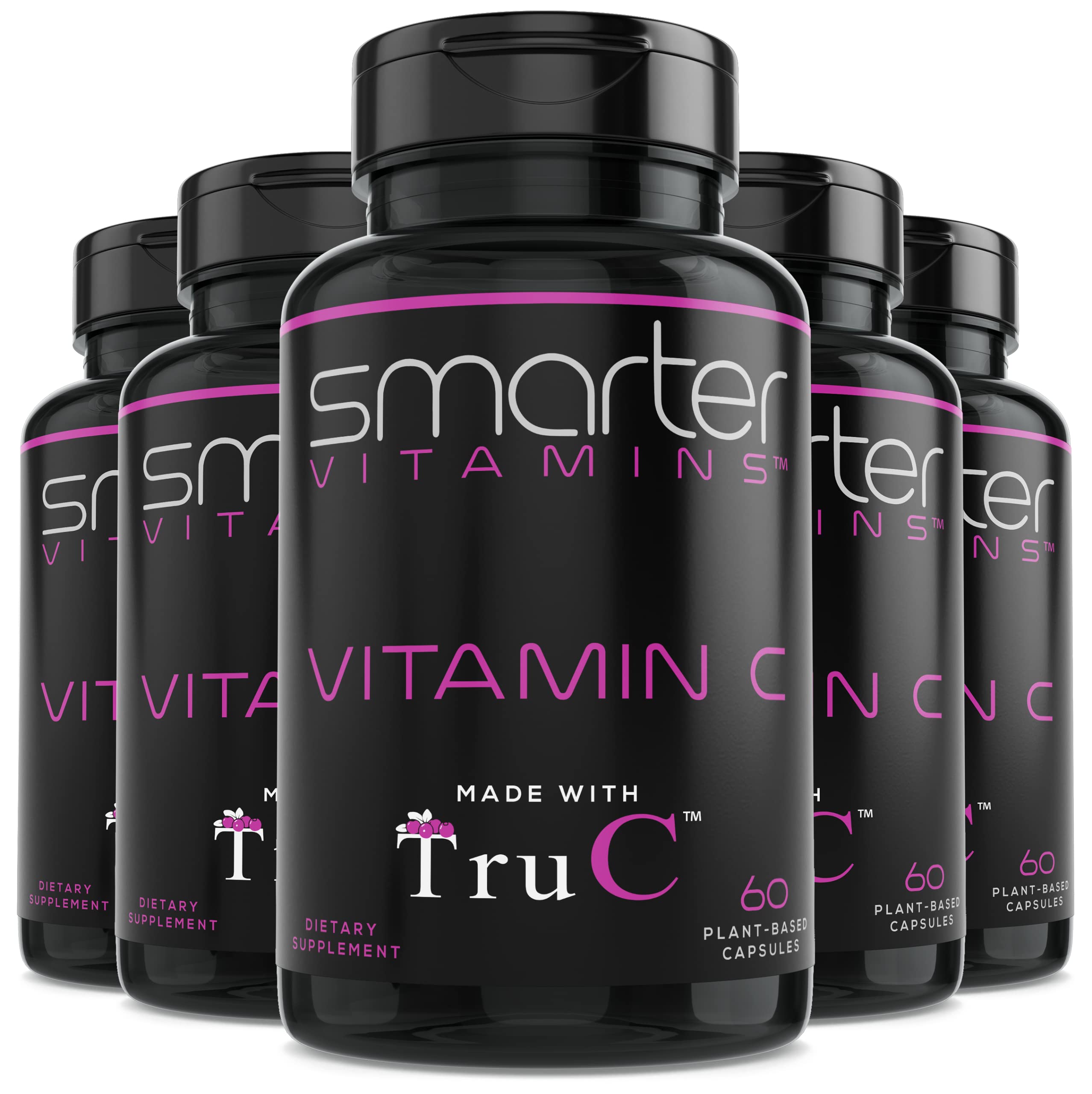 SmarterVitamins RAW Vitamin C bottle with whole-food berry blend for daily wellness.