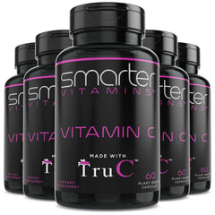 SmarterVitamins RAW Vitamin C bottle with whole-food berry blend for daily wellness.