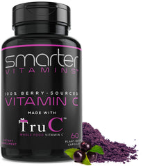 SmarterVitamins Smarter Raw Vitamin C berries bottle: plant-based vitamin C from real berries for daily wellness.