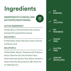 SmartMouth icon set indicating alcohol-free and gluten-free ingredients.
