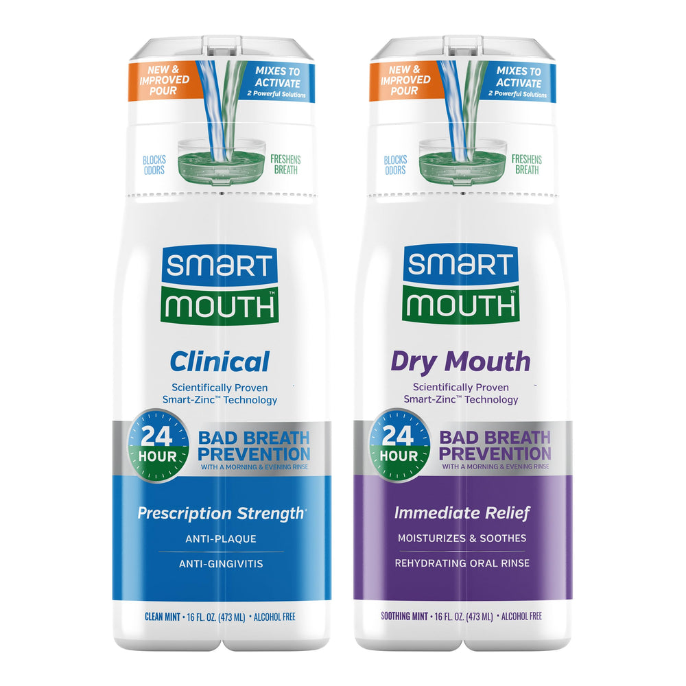 SmartMouth Clinical zinc-activated mouthwash bottle for gum health and fresh breath