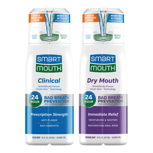 SmartMouth Clinical zinc-activated mouthwash bottle for gum health and fresh breath