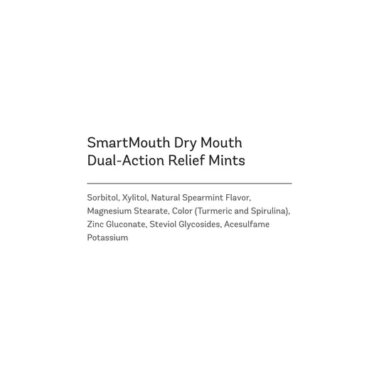 SmartMouth Dry Mouth Mints mellow mint close-up for lasting freshness
