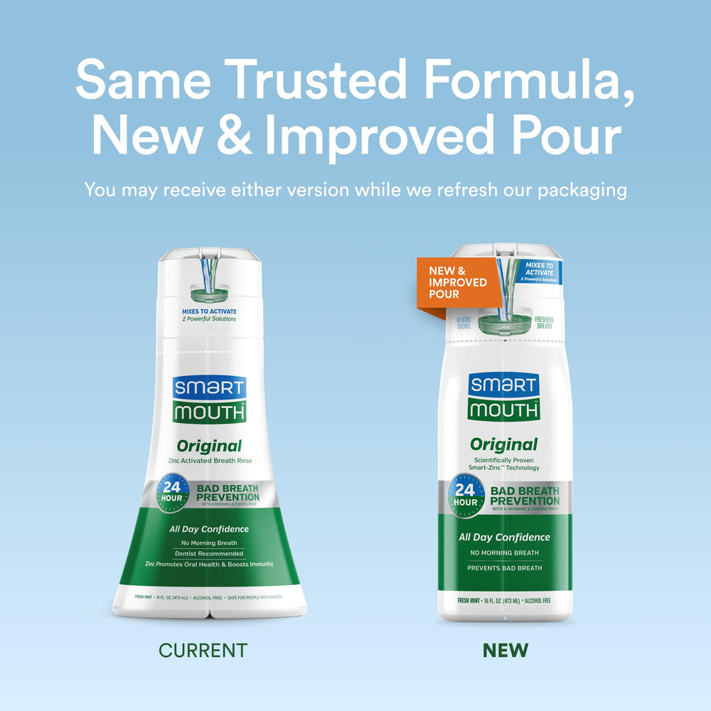 SmartMouth Original Activated mouthwash bottle with refreshing mint for daily oral care