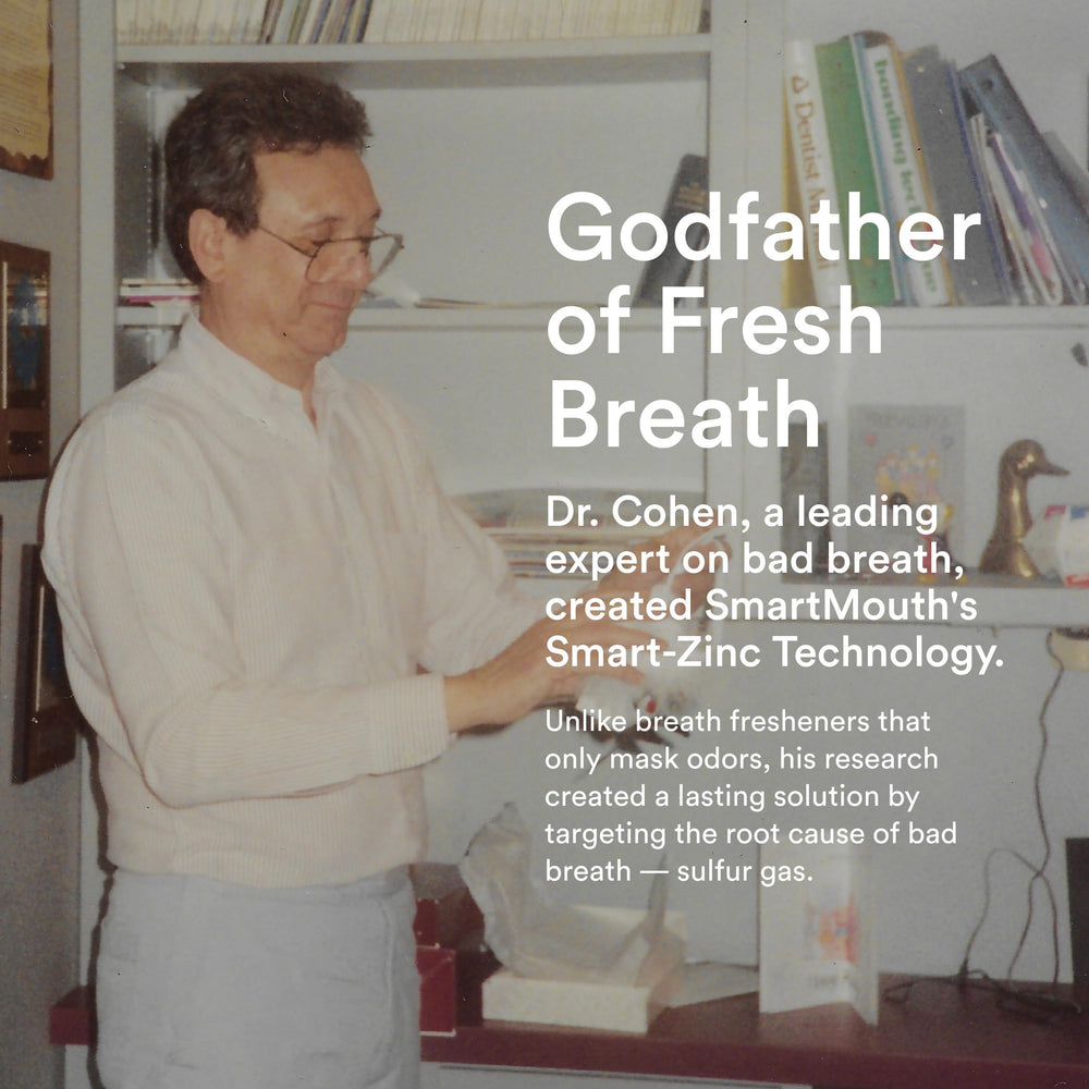 SmartMouth Original zinc-activated mouthwash mint flavor for quick breath refresh.