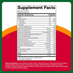SmartyPants bottle label close-up highlights 15 nutrients and omega-3 content.