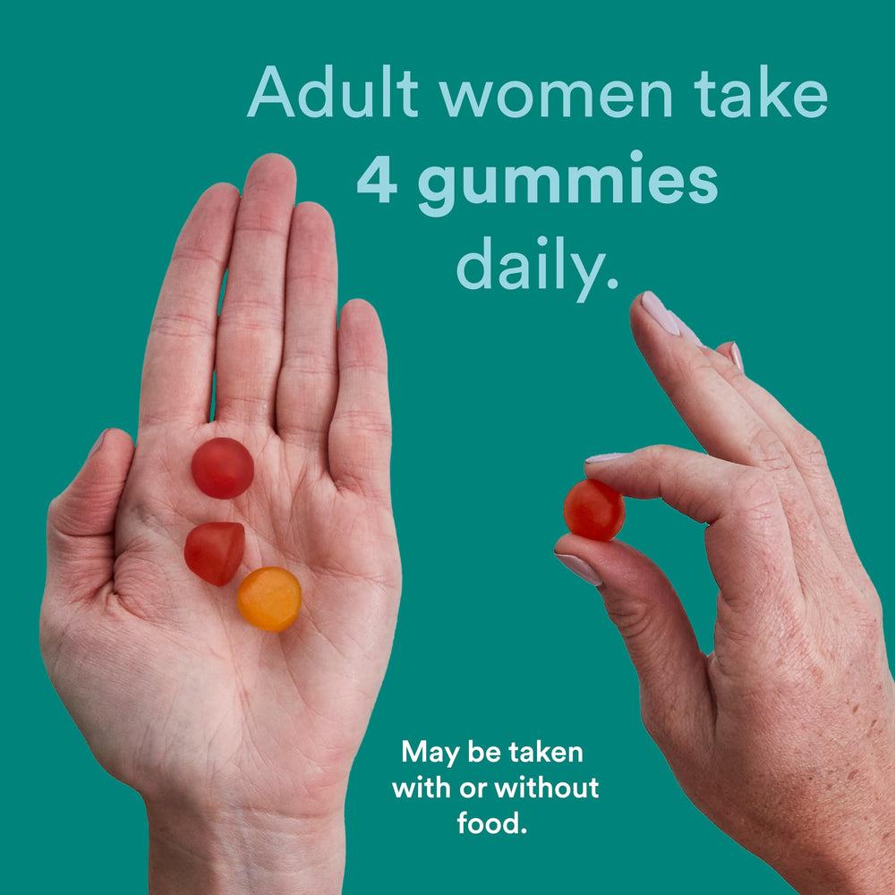 Gummies on spoon showing portion size and texture.