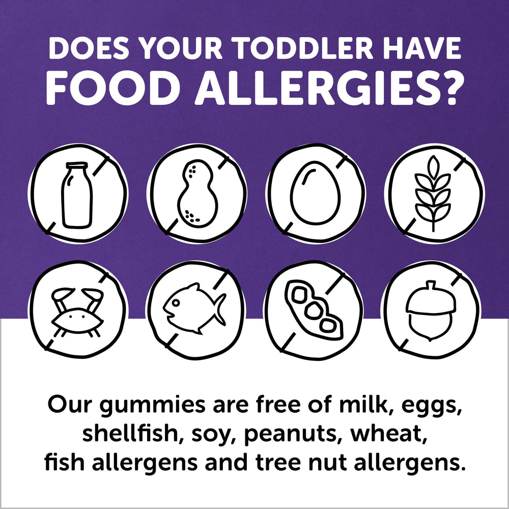 SmartyPants Toddler Multivitamin Gummies blueberry flavor close-up appealing for toddlers.