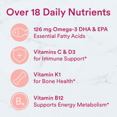 SmartyPants Women's Multivitamin Gummies omega-3 icon on label.