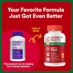 SmartyPants fiber multivitamin gummy pour demonstrating tasty serving