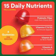 Smartypants Kids Multi Fiber strawberry flavor offers kid-friendly taste