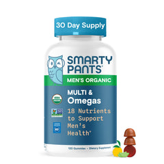 SmartyPants Men's Organic Multivitamin bottle front for daily wellness
