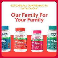 SmartyPants Organic Kids Multivitamin Gummies daily-use scene with kids enjoying flavor.