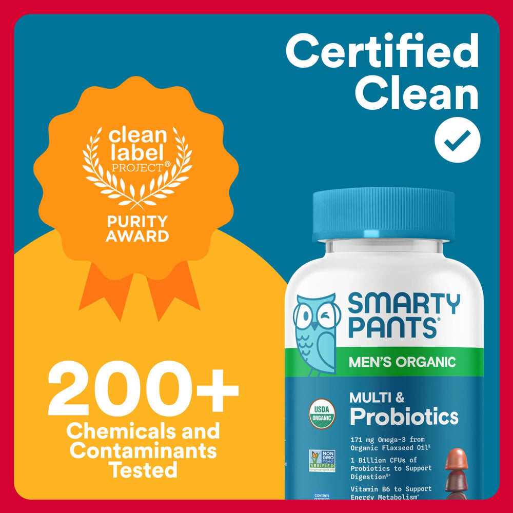 SmartyPants label shows vitamin D3 and zinc icons on front