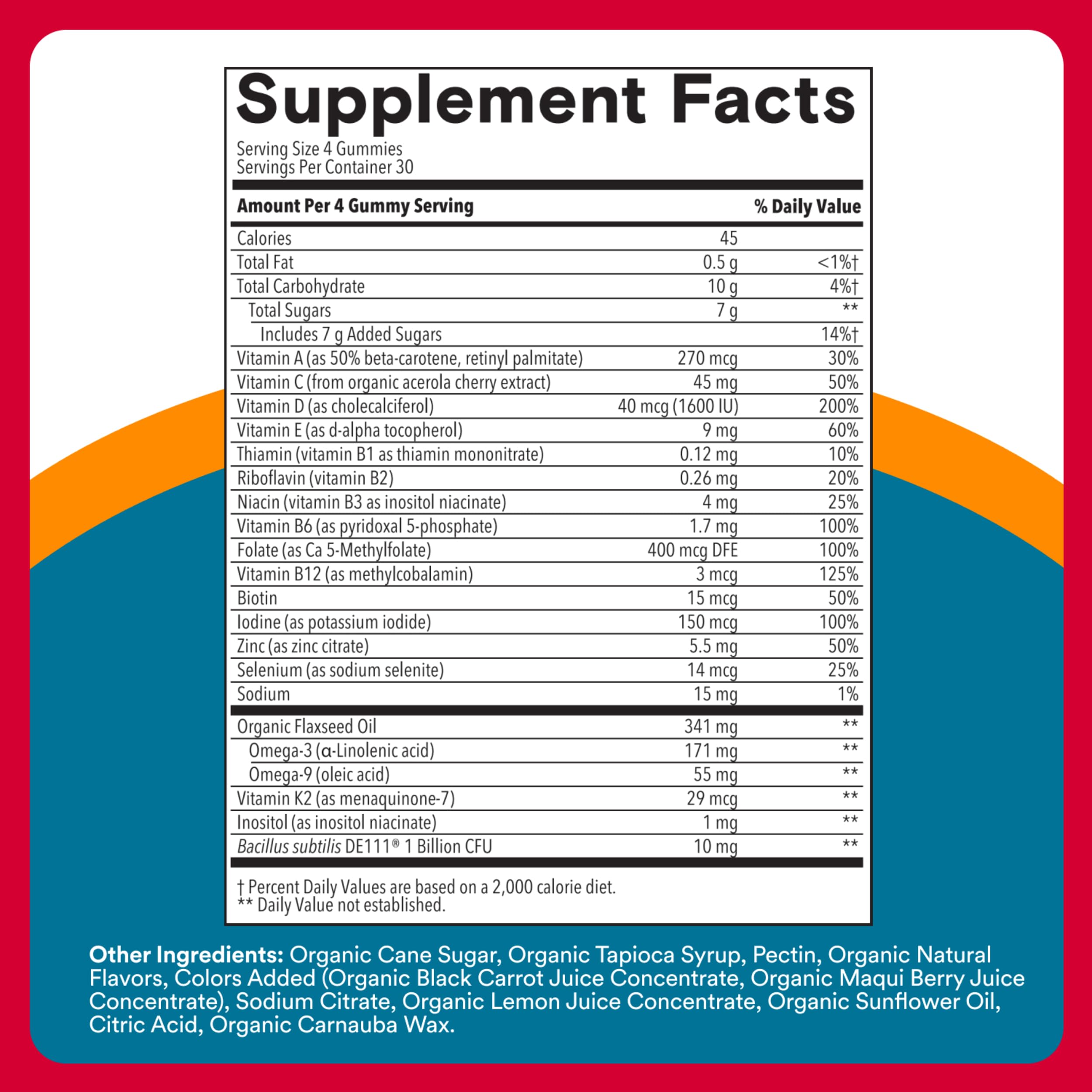 SmartyPants Organic Men’s Multivitamin Gummies close-up highlights methylcobalamin B12 for energy metabolism