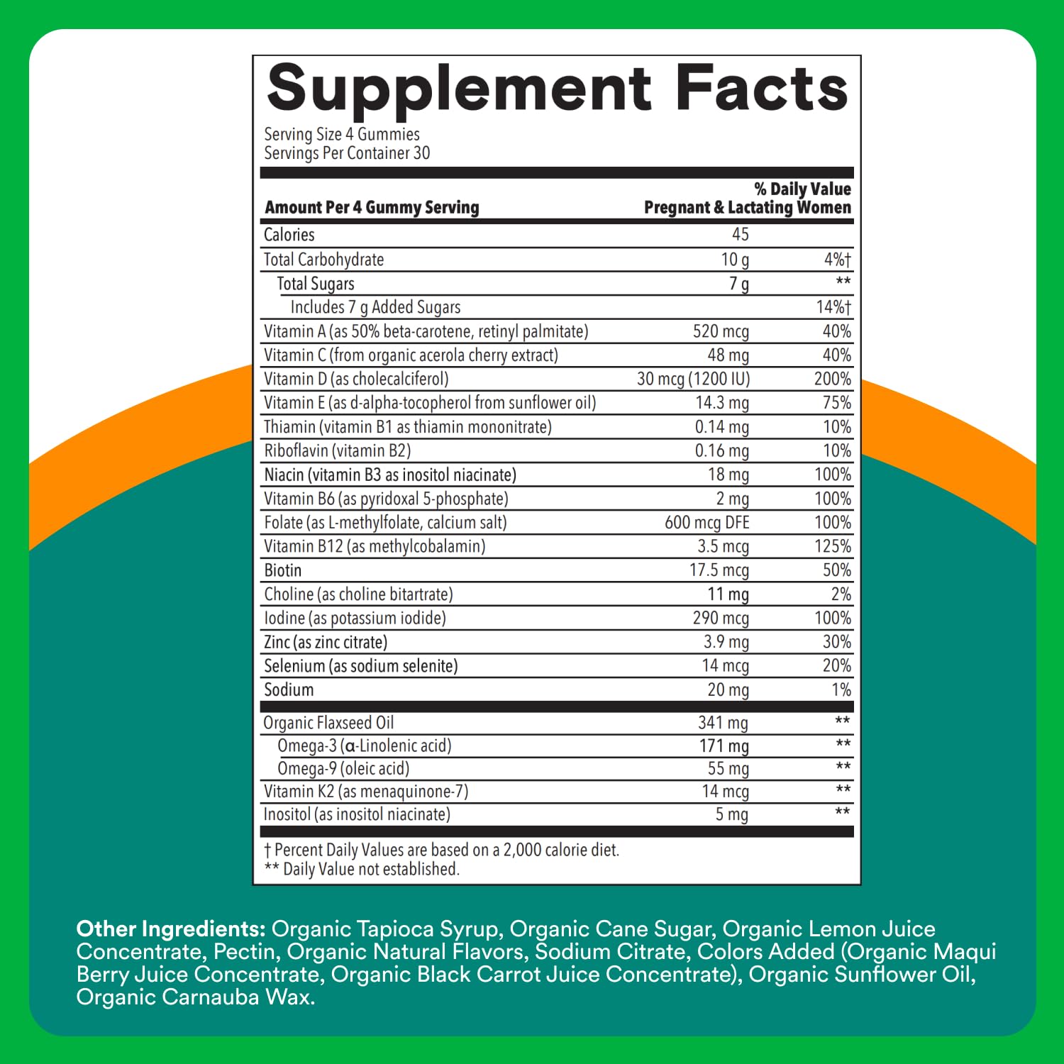 Closeup of SmartyPants Prenatal gummies highlighting delicious texture and nutrient blend.