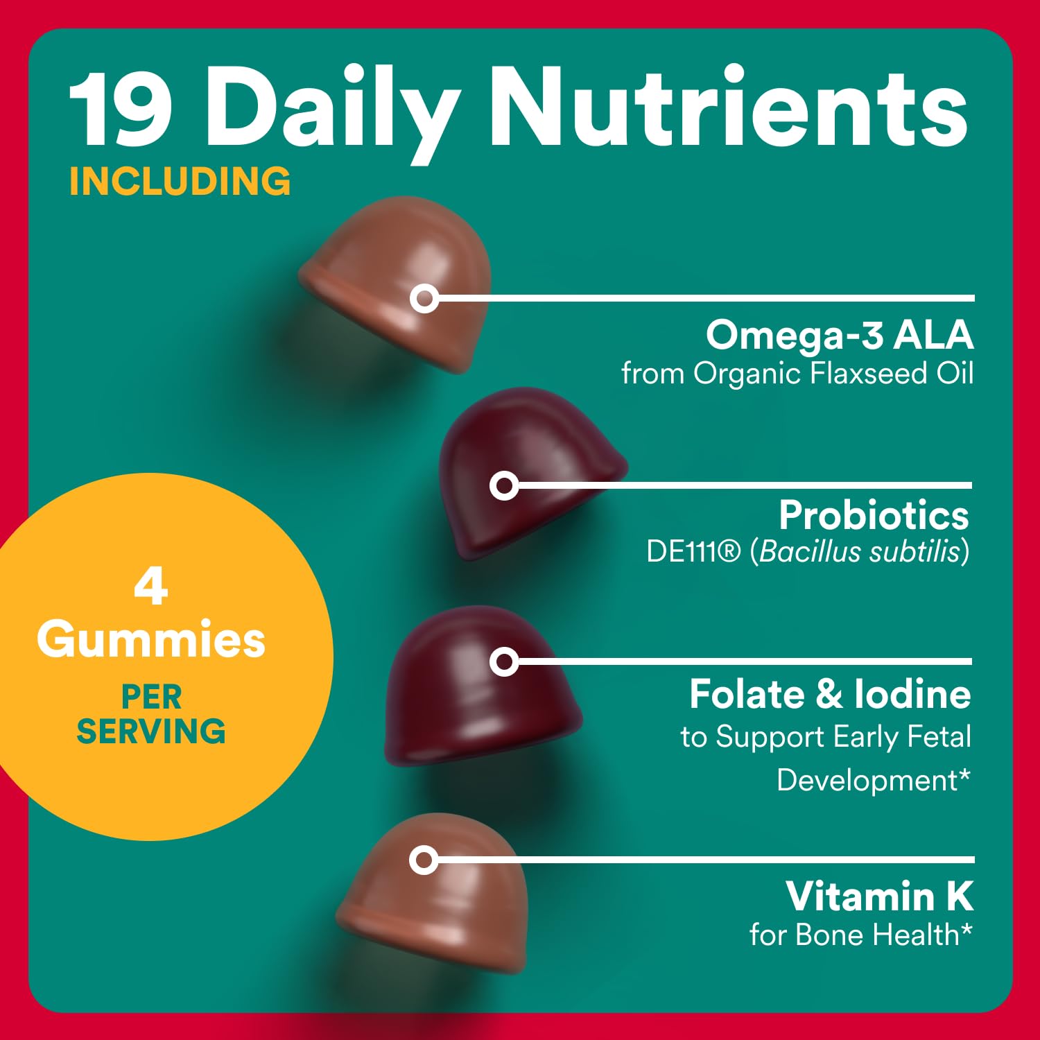 SmartyPants probiotics icon suggests added gut-friendly prenatal support