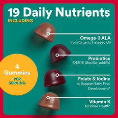 SmartyPants probiotics icon suggests added gut-friendly prenatal support