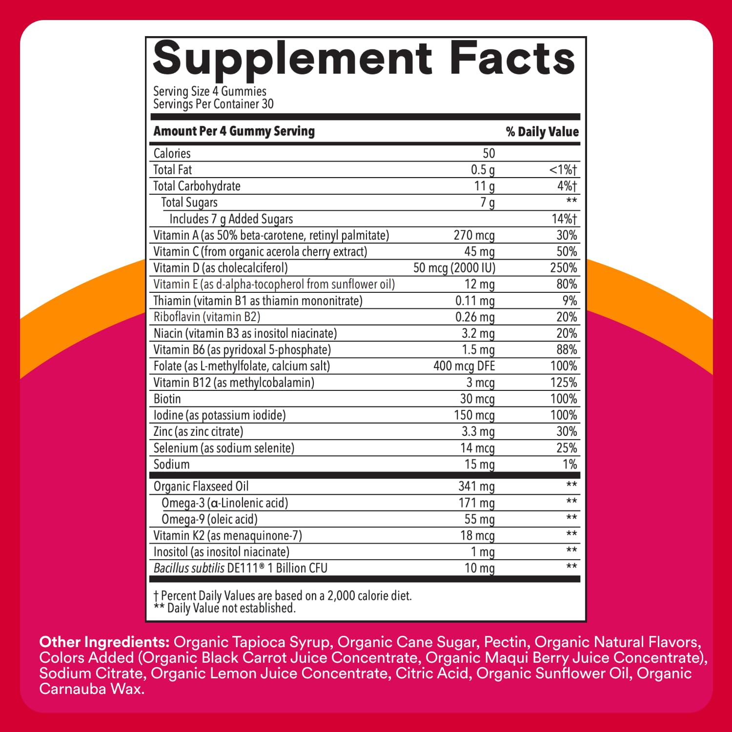 SmartyPants Organic Women's Multivitamin Gummies lemon-lime flavor close-up