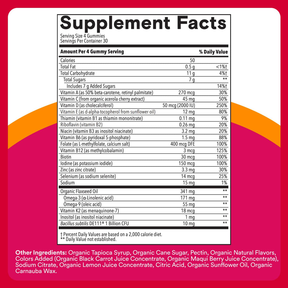SmartyPants Organic Women's Multivitamin Gummies lemon-lime flavor close-up