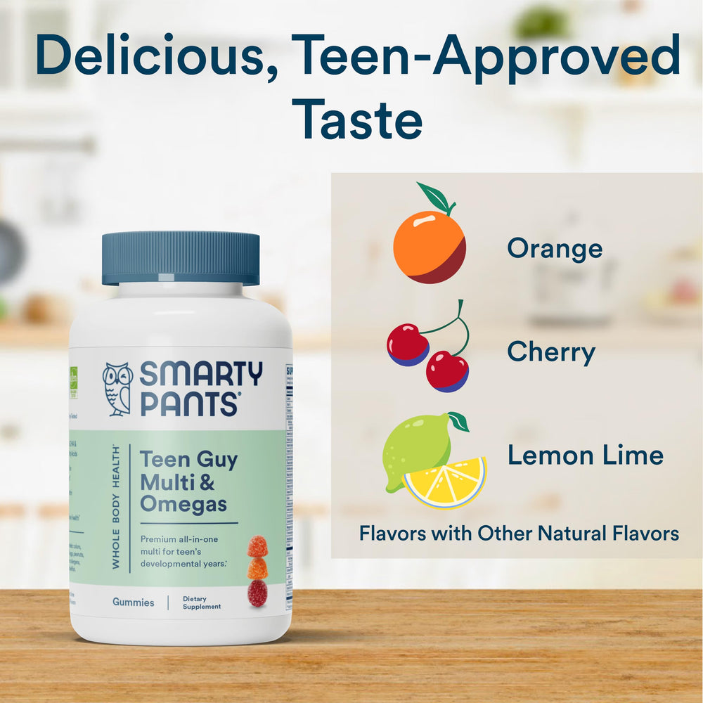 SmartyPants Teen Guy Formula 120 gummies pack indicates 30-day supply.