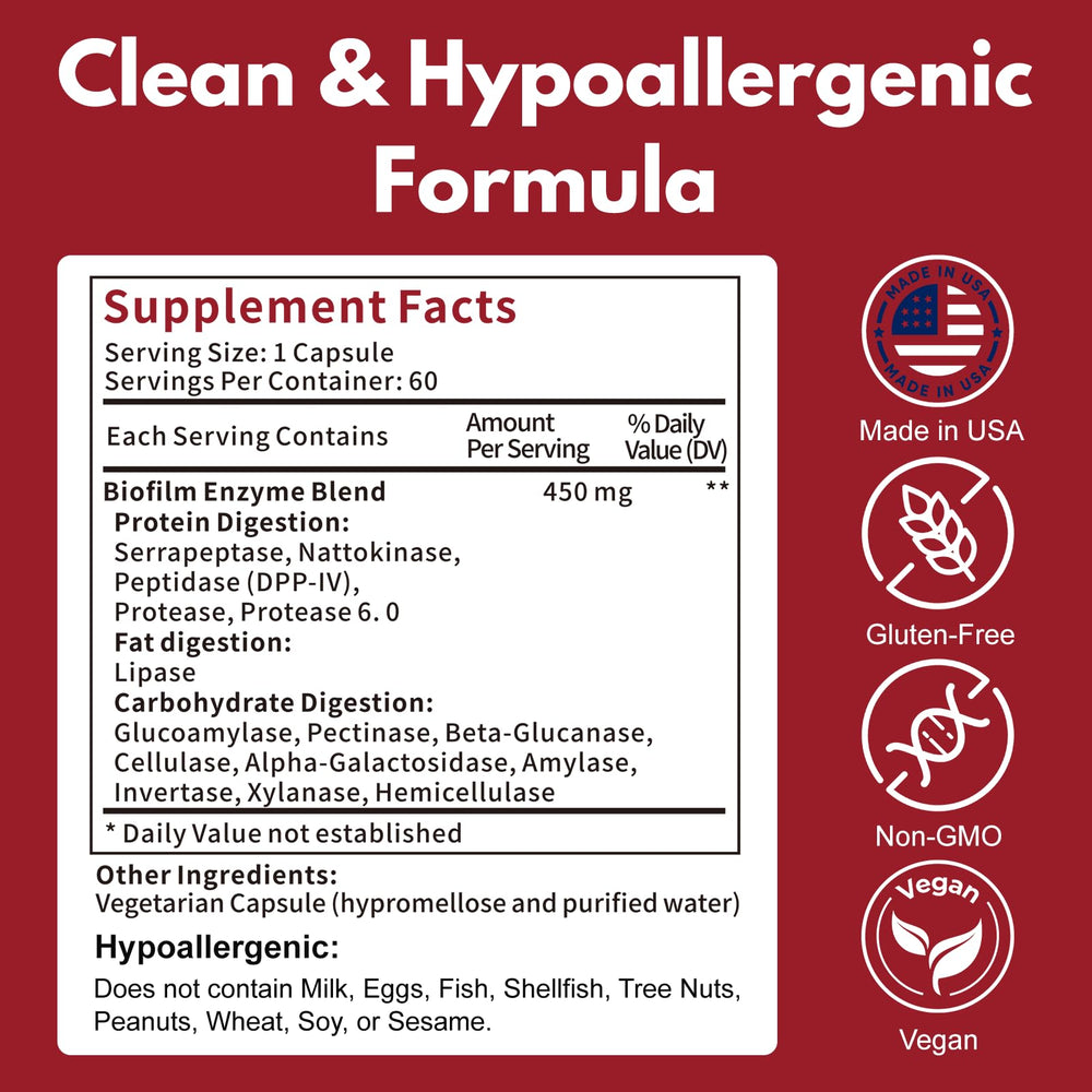 Smelling salts Biofilm Disruptor label notes vegan, non-GMO, allergen-free.