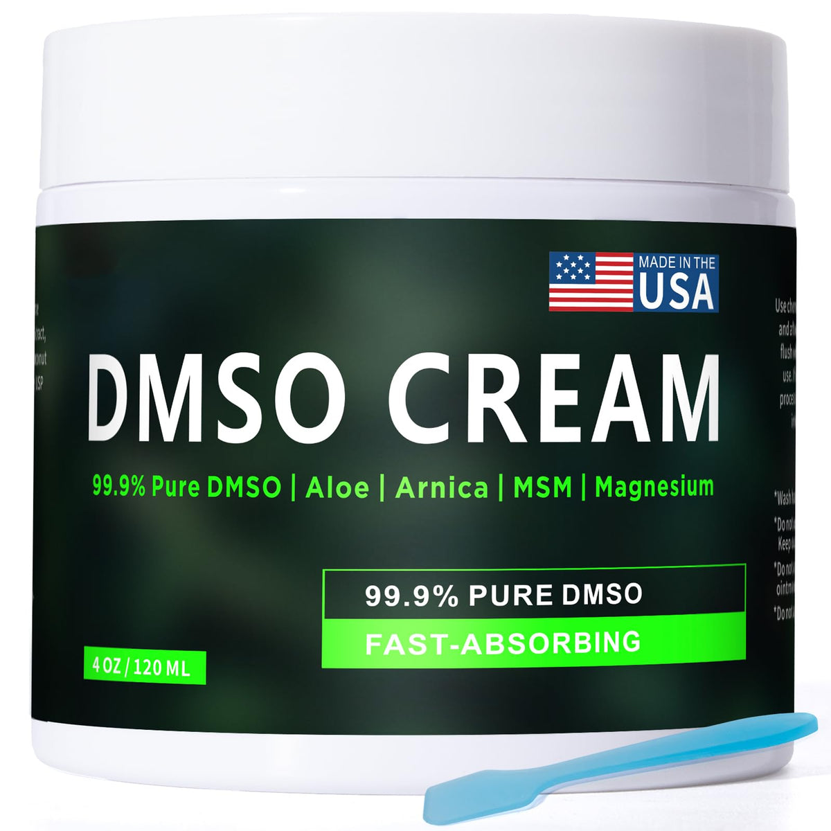 Smelling salts DMSO cream bottle highlighting quick absorption after workouts
