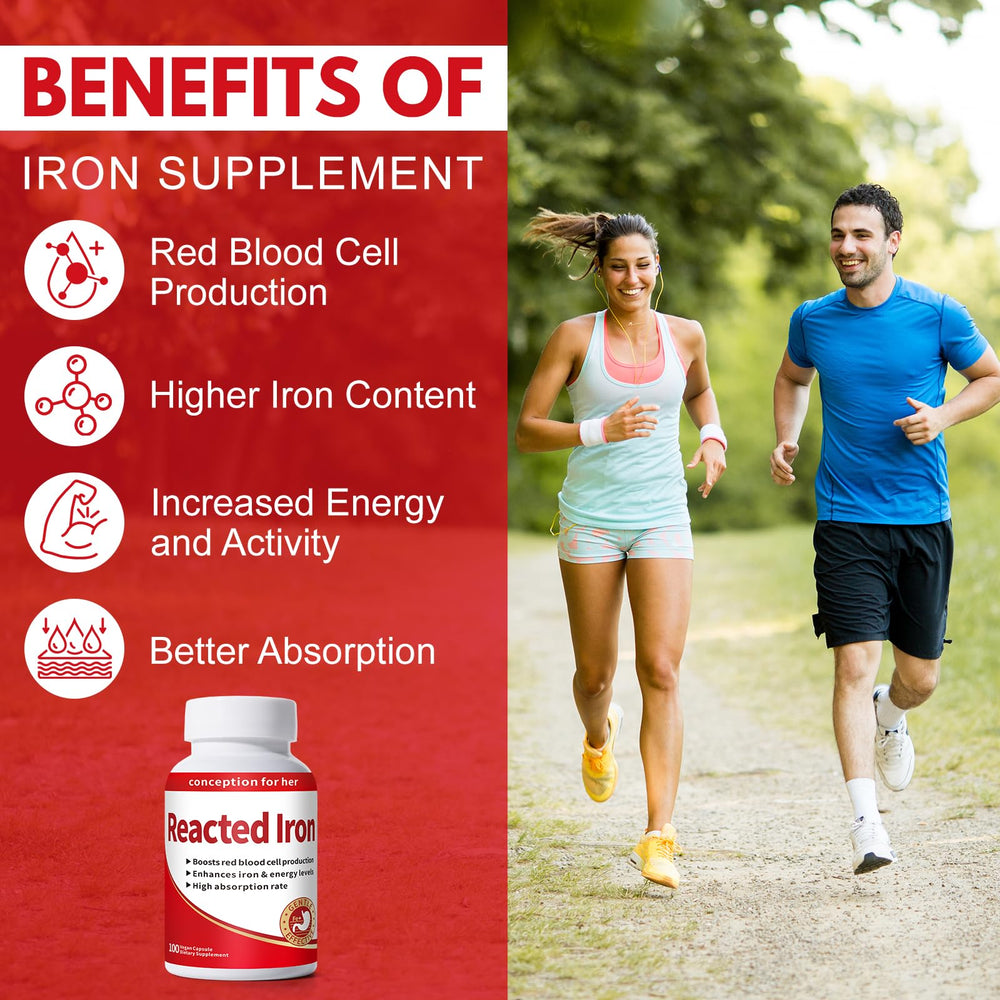 Smelling Salts Reacted Iron bottle front shows label with ferrous bisglycinate benefits