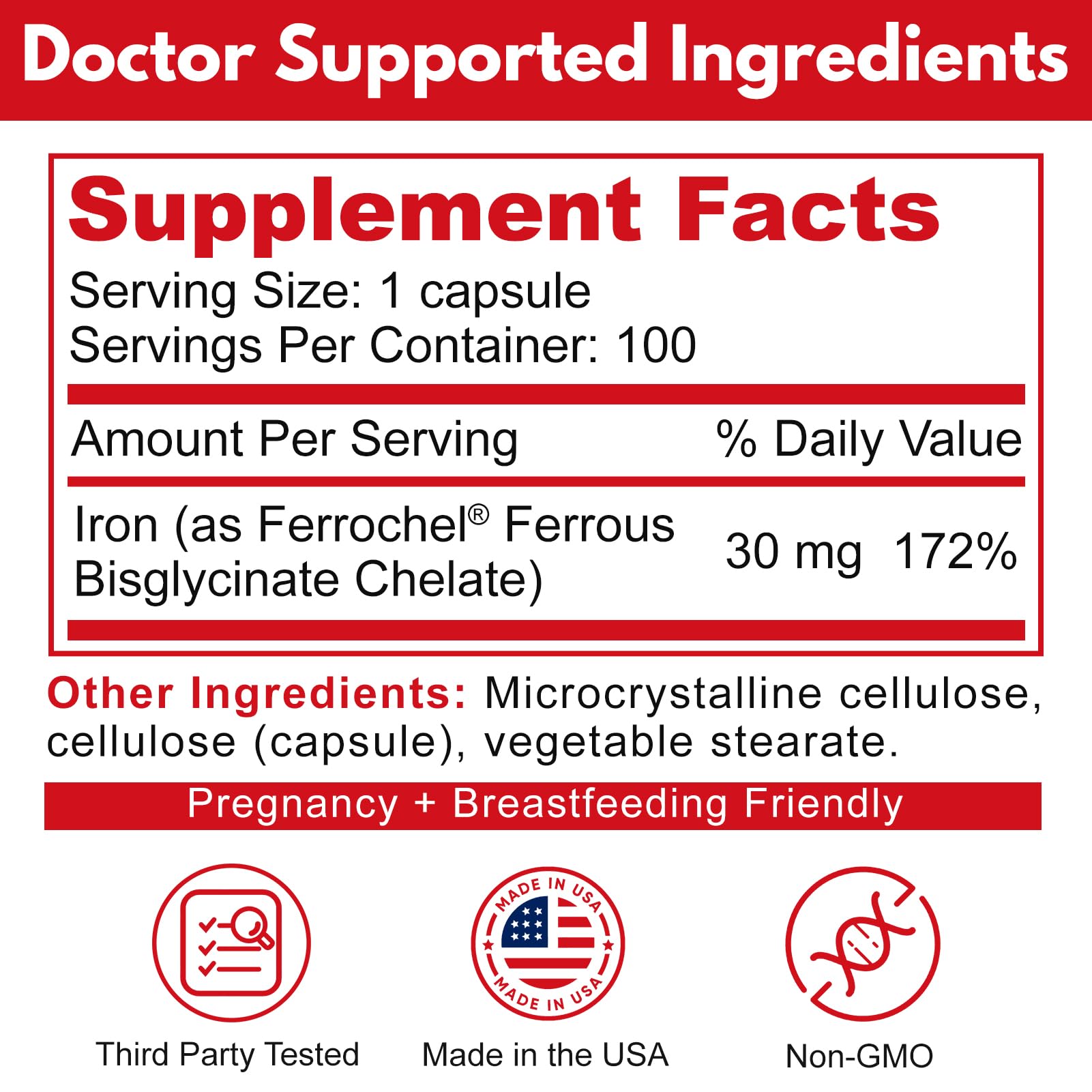 Smelling Salts Reacted Iron capsule pour demonstrates easy daily dose