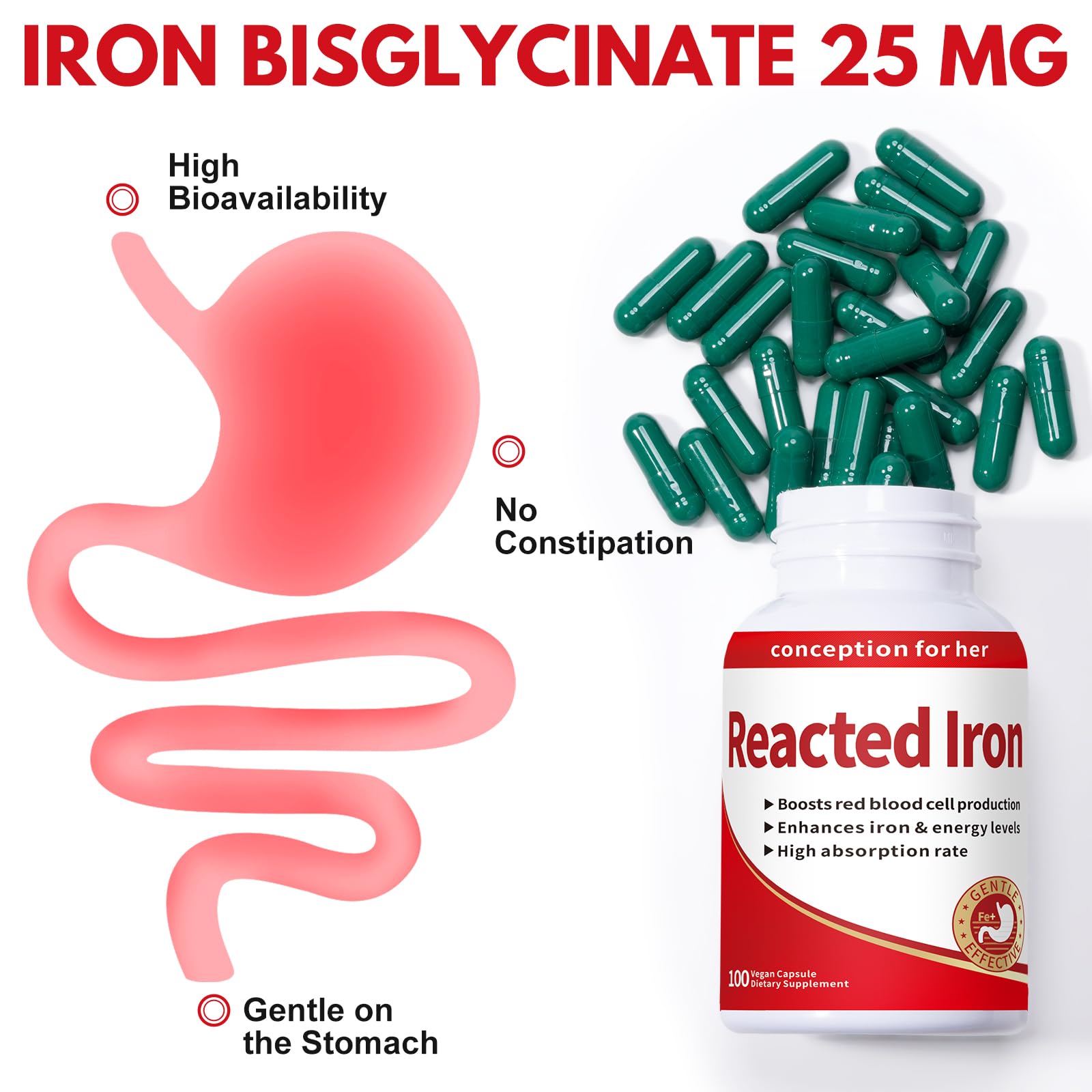 Smelling Salts Reacted Iron label close-up highlights clean GMO-free formula