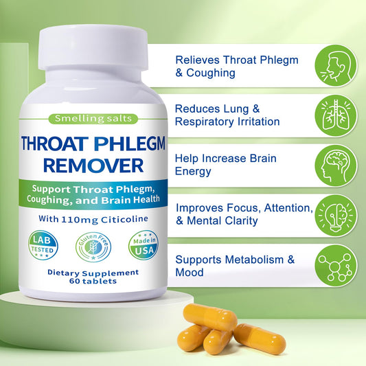 Smelling salts Throat Phlegm Remover tablets displayed for convenient daily support.