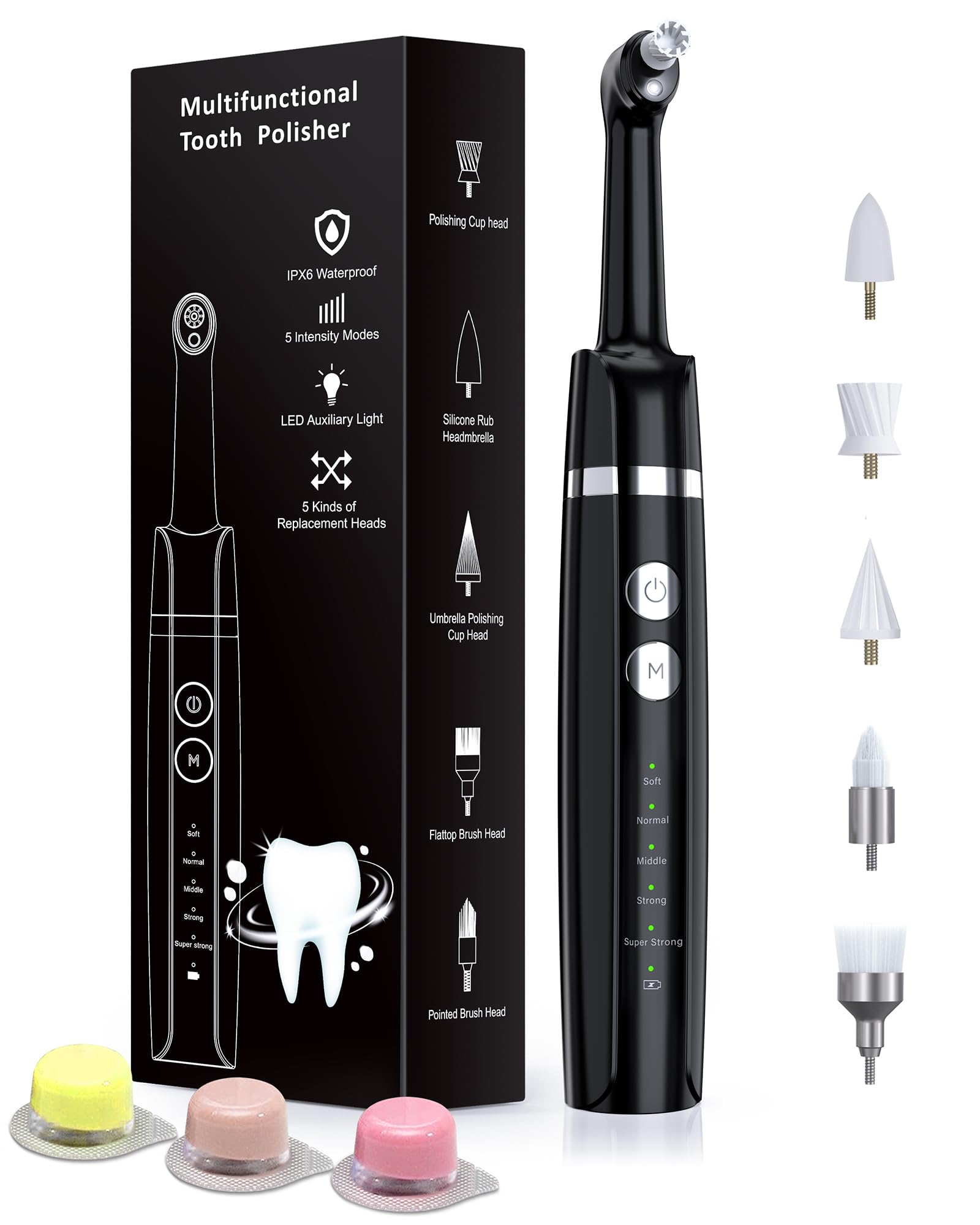 Smile-Aid tooth polisher front view for an at-home whitening routine.