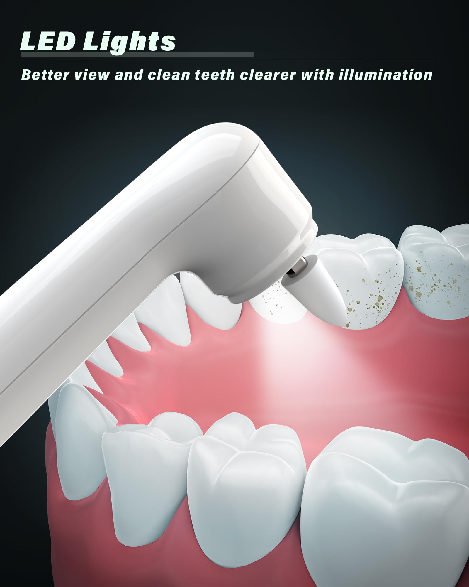 Smile-Aid Tooth Polisher Type-C charging port for quick recharging.