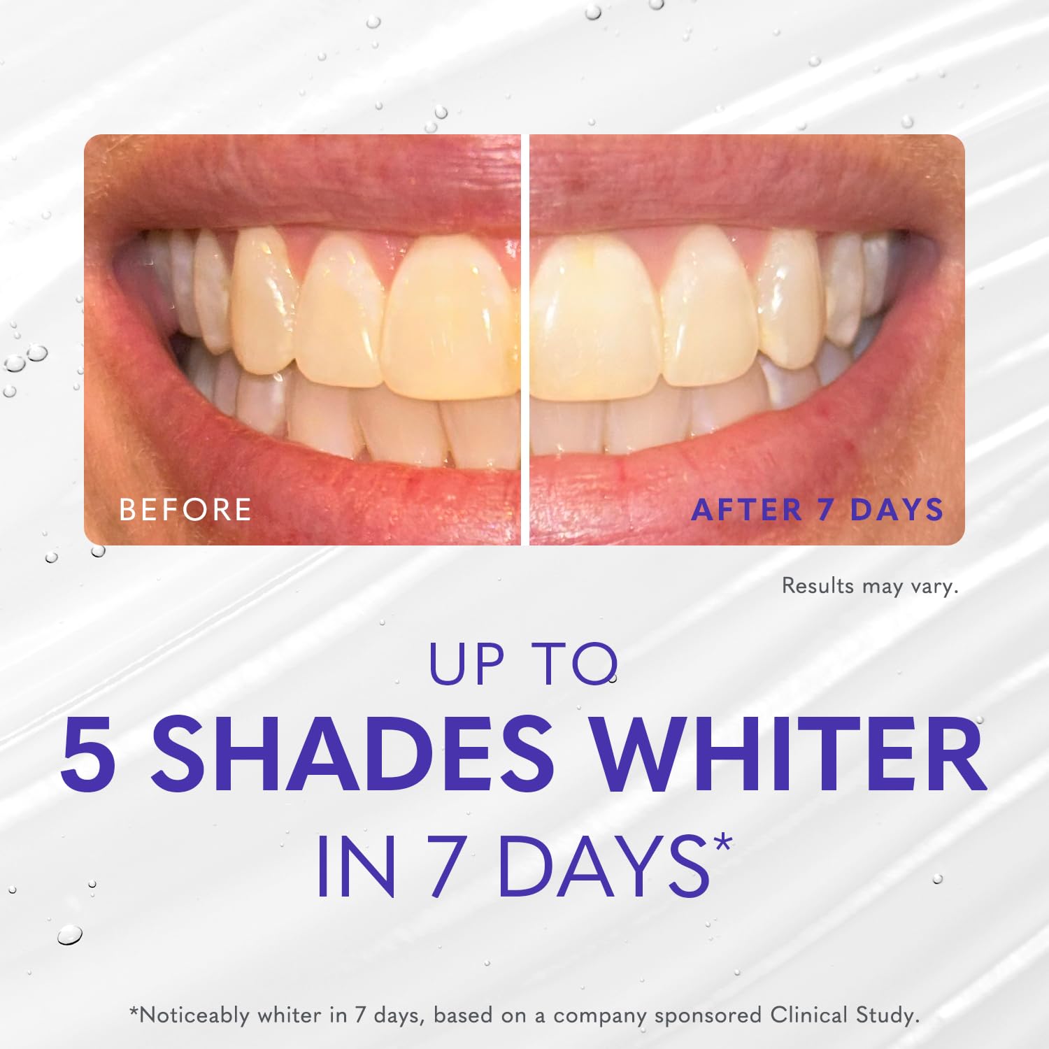 Smileactives foaming whitening action showing gentle foam