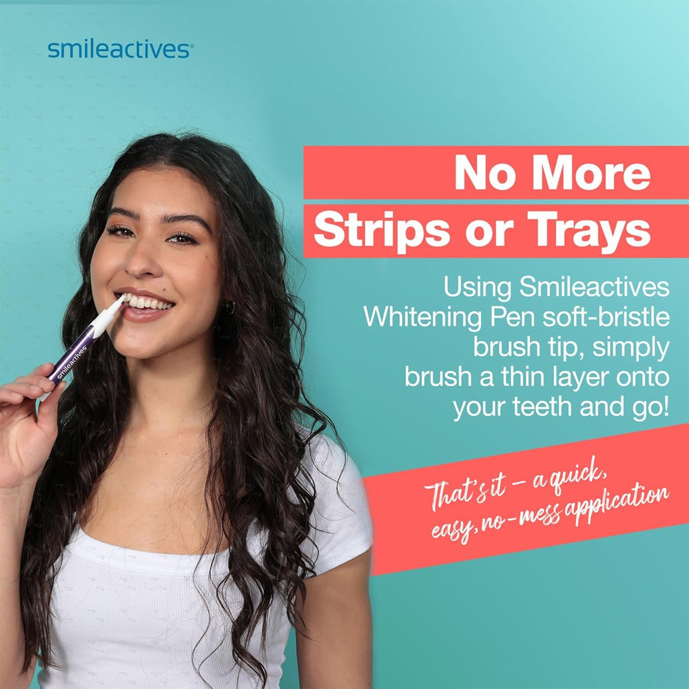 Smileactives hydrogen peroxide whitening formula for brightening without harsh ingredients.