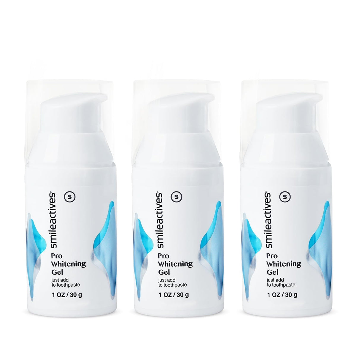 Smileactives pro whitening gel application during brushing for a brighter smile.