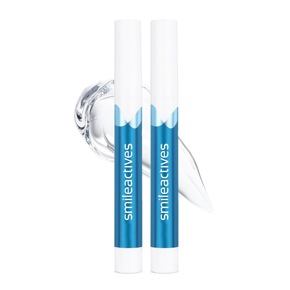 Smileactives teeth whitening pen with precision brush-tip for targeted whitening.