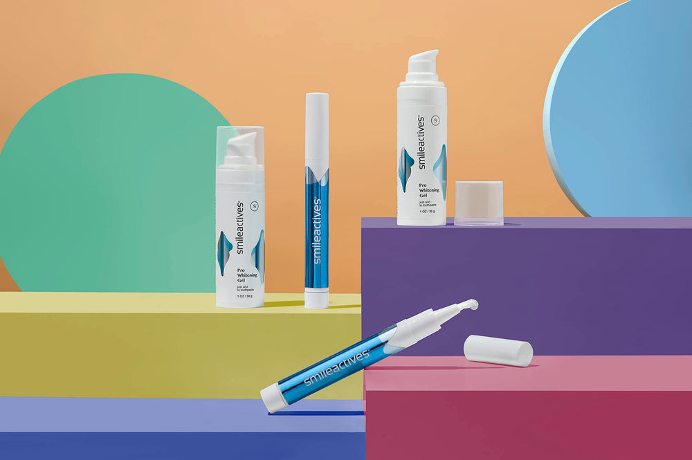 Smileactives travel-size kit packed for on-the-go whitening