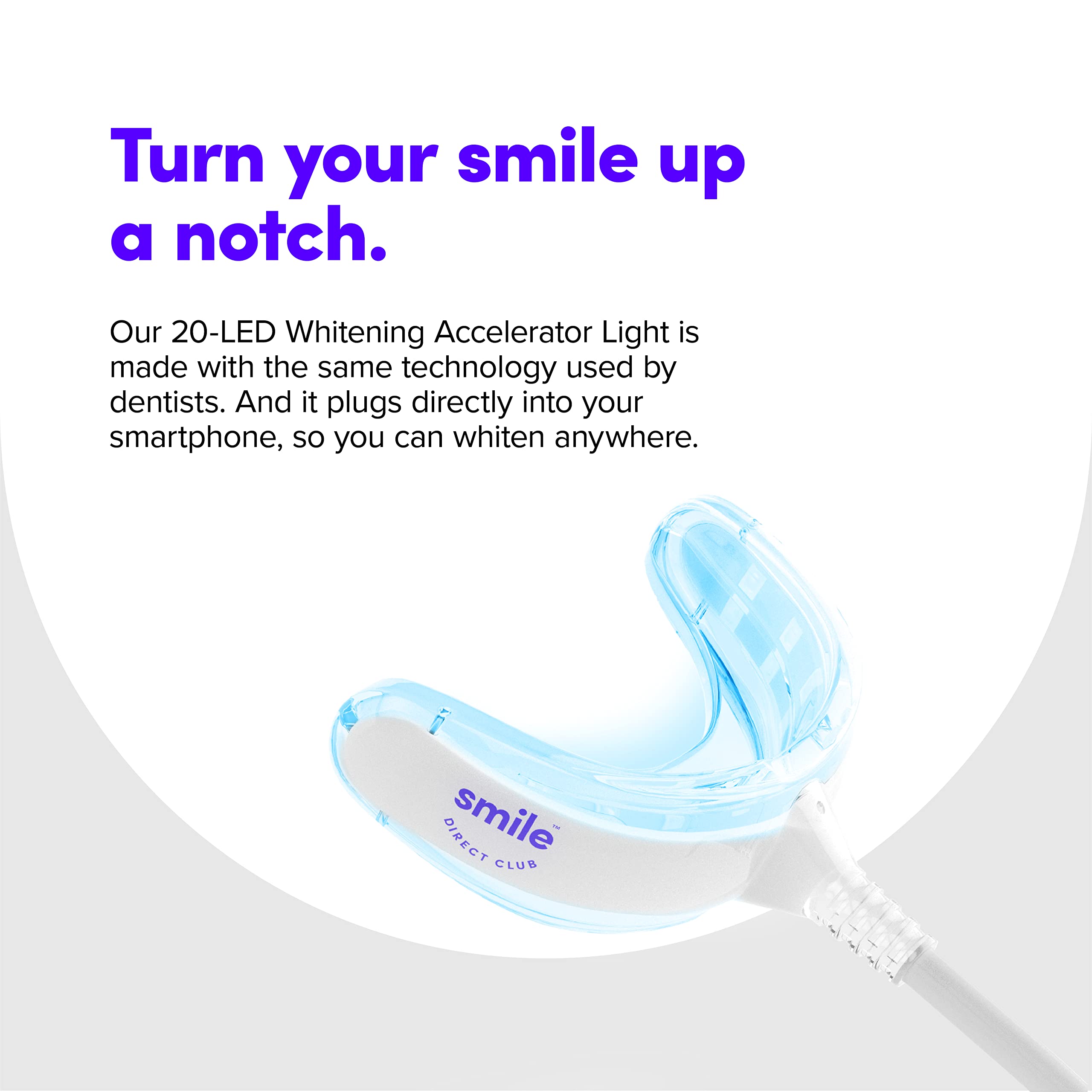 SmileDirectClub compact kit packaging for easy storage and setup.