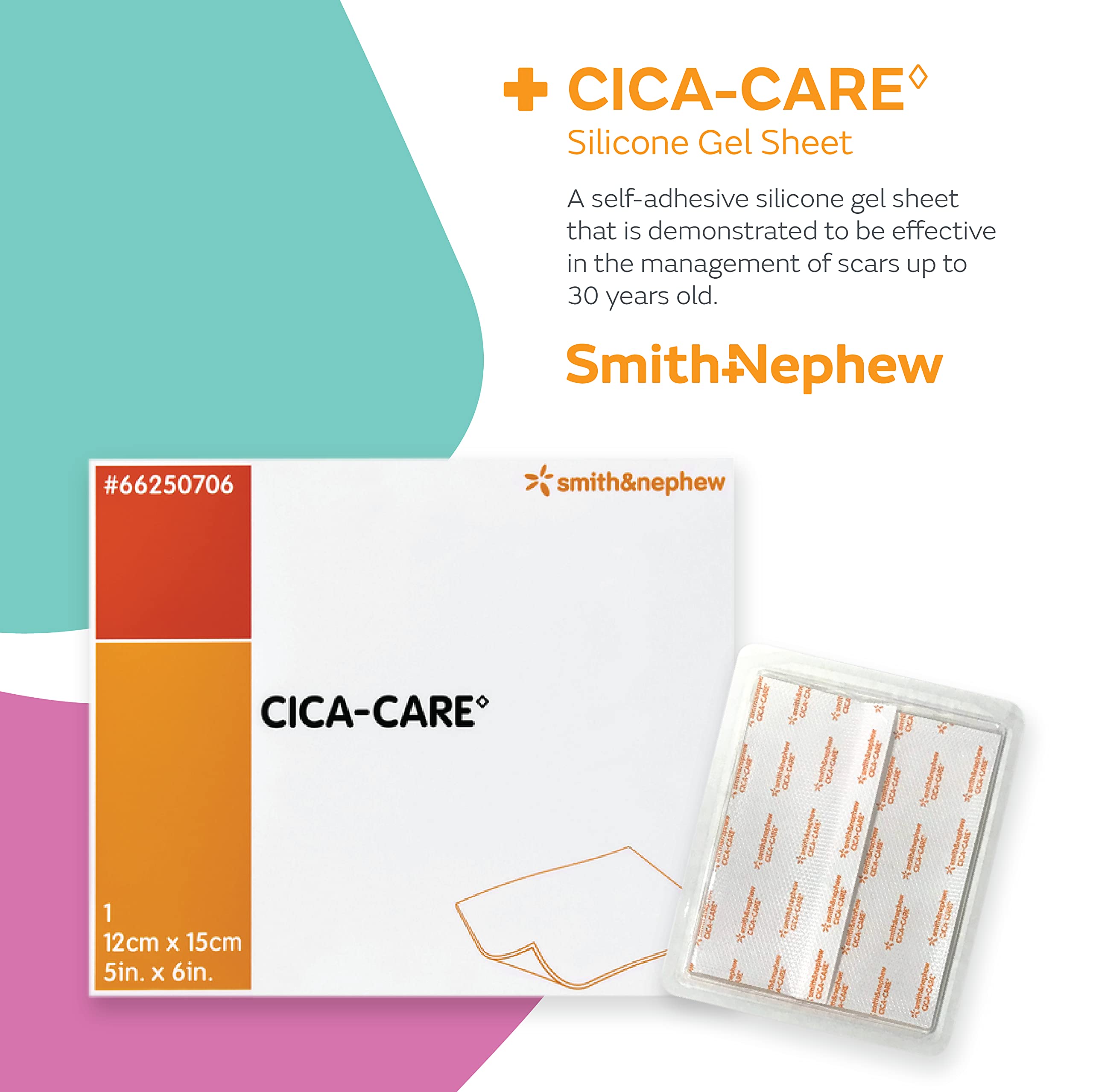 CICA-Care sheet cut to fit scar for targeted coverage and convenience.