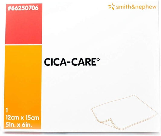 Smith & Nephew CICA-Care silicone gel sheet on skin for scar management and softening